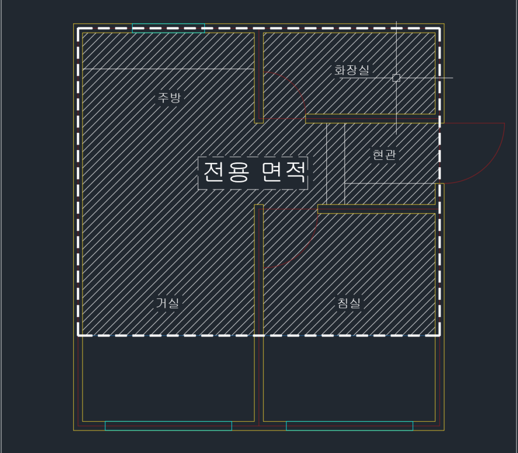 전용 면적을 설명하는 도면 예시